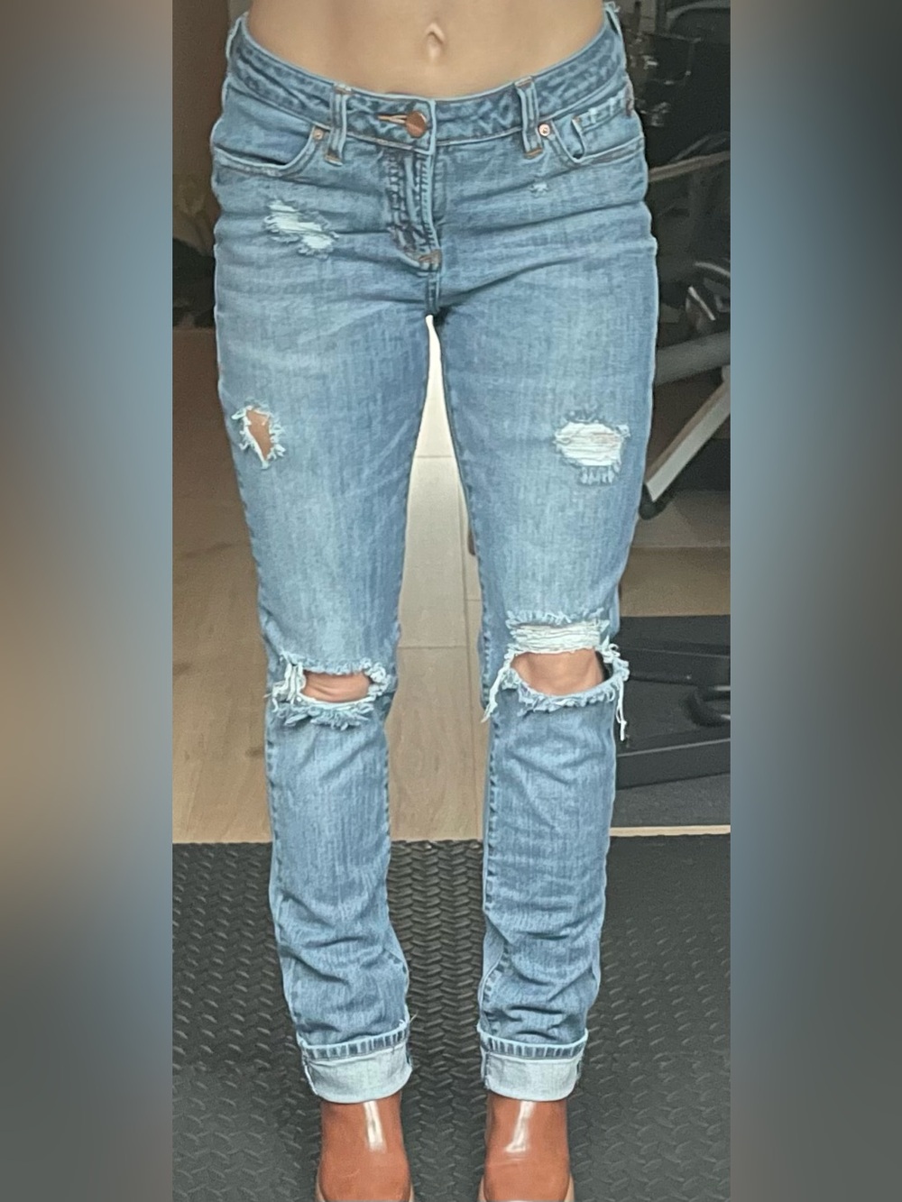 Dear John Light Blue Distressed Straight Leg Jeans
